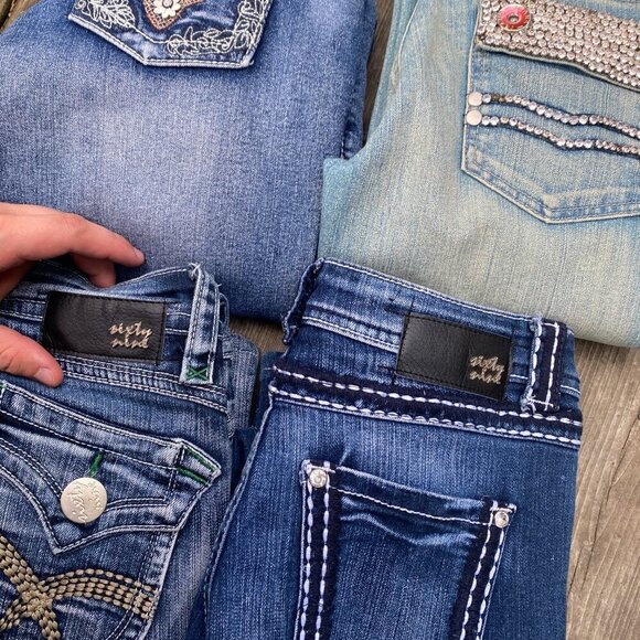 Lot of 4 Vintage Y2K Denim Jeans Size 25-28 - Mirmana, Sixty Nine - Picture 5 of 9